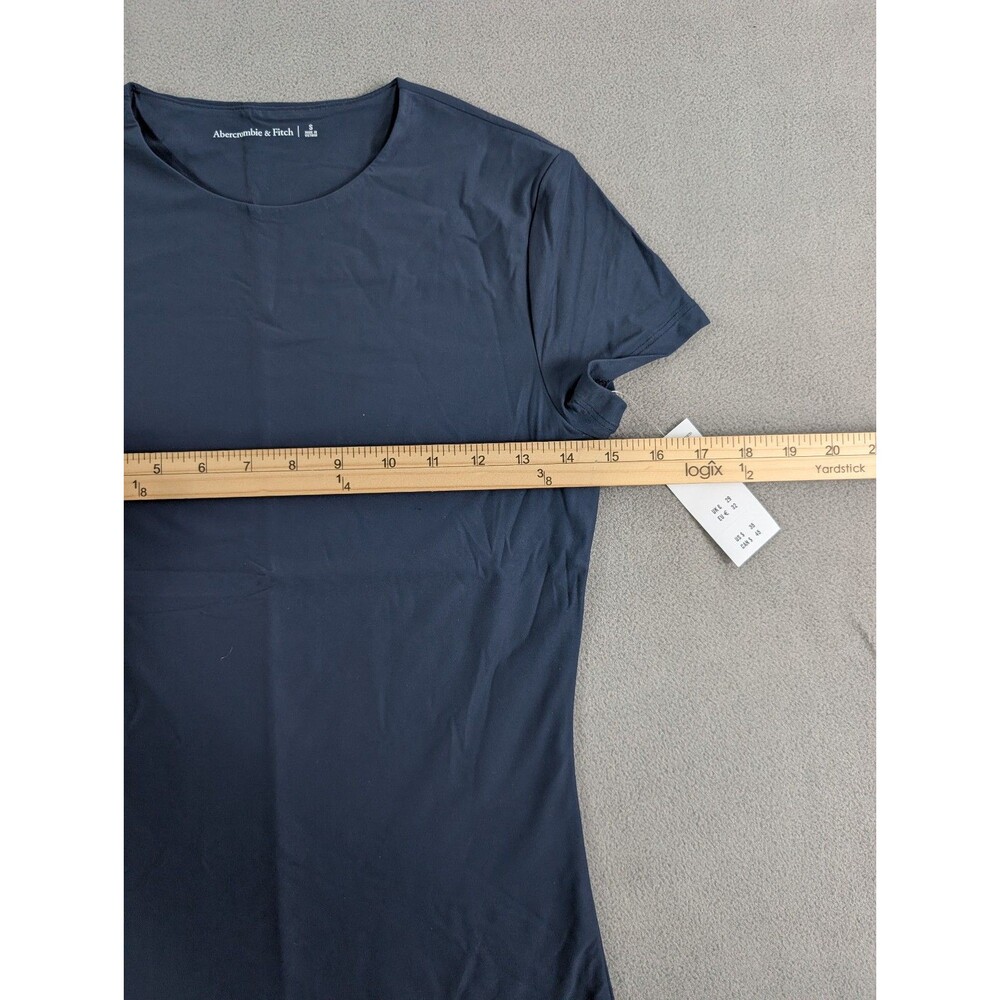 Abercrombie & Fitch Soft Matte Seamless Tuckable Baby Tee Navy Women's S NWT - Picture 6 of 6